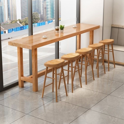 1/5/6/11-teiliges modernes Bartisch-Set, rechteckiges Bistro-Set aus Kiefernholz mit Fu&szlig;st&uuml;tze