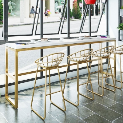 Glam Bartisch mit Eisensockel, Bartisch aus massivem Holz f&uuml;r den Innenbereich f&uuml;r das Esszimmer