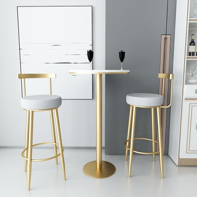 Glam Barhocker ohne R&uuml;ckenlehne, Barhocker aus Eisen mit Kissen und Pedal f&uuml;r die K&uuml;che