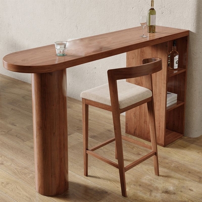 Bartisch im zeitgen&ouml;ssischen Stil, Massivholz-Bistro-Barschreibtisch mit Ablagefach