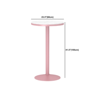 1/3/4/5-teiliges Bartisch-Set im Industrie-Rosa-Stil, rundes Bistro-Set mit wei&szlig;er Kunstmarmorplatte