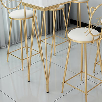 Glam Legs Gegenh&ouml;hen-Esstisch, rechteckiger Bartisch mit wei&szlig;er Steinplatte