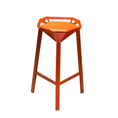 Moderner Thekenhocker ohne Armlehnen, Barhocker aus Eisen mit Kissen und Pedal f&uuml;r die Bar