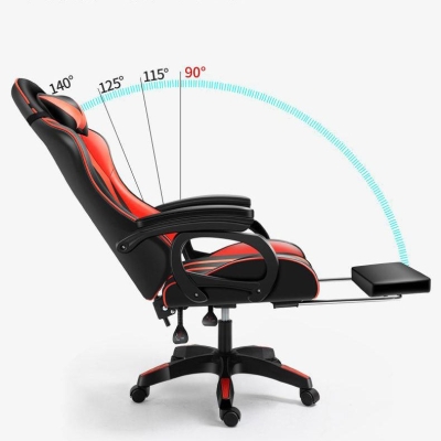 Drehbarer Gaming-Stuhl mit schwarzem Nylonrahmen, moderner Computer-Schreibtischstuhl mit Rollen