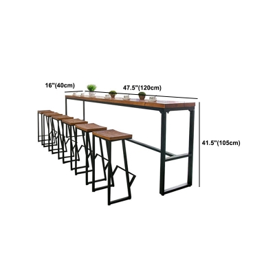 Rechteckiger Bistrotisch mit Kiefernholzplatte, moderner Pub-Tisch mit Metallgestell