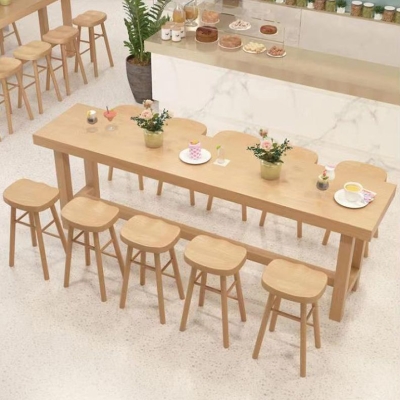 1/2/6/11-teiliges modernes rechteckiges Kneipentisch-Set aus Holz, Tresentisch mit hohen Hockern