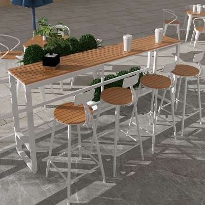 Rechteckiger Bartisch mit Bockgestell, Esstisch f&uuml;r Kaffeezimmer