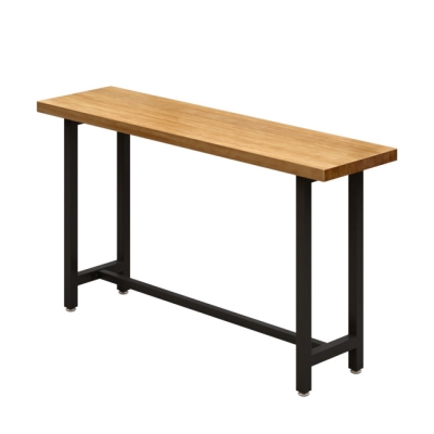 1/4/7-teiliges industrielles Bartisch-Set aus Eisen, rechteckiges Bistro-Set aus Kiefernholz mit Fu&szlig;st&uuml;tze