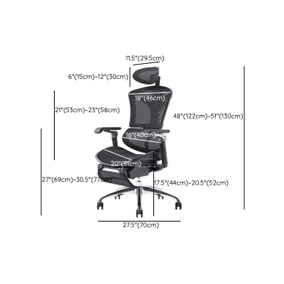 B&uuml;rostuhl mit abnehmbaren Armlehnen, moderner ergonomischer Stuhl mit atmungsaktiver R&uuml;ckenlehne