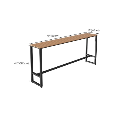 Industrieller 41,3-Zoll-Stehtisch, rechteckiger Tisch mit Holzplatte f&uuml;r die Terrasse