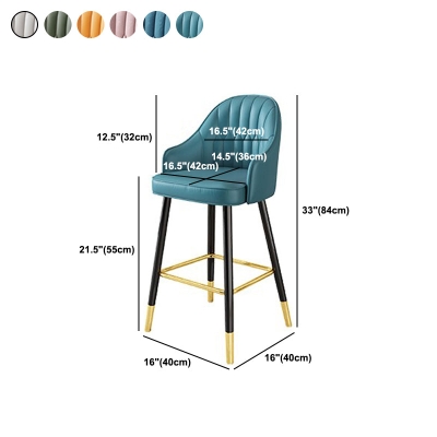 Glam Metall-Barhocker, Kunstleder-K&uuml;chenthekenhocker in mattem Finish mit 4 Beinen