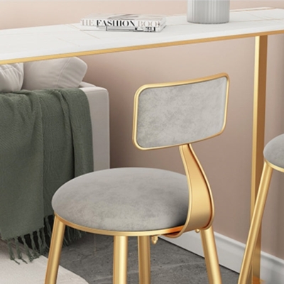 1/2/3-teiliges Bistro-Set aus Glam-Eisen-Stehtisch mit rechteckiger wei&szlig;er Steinplatte und Regal