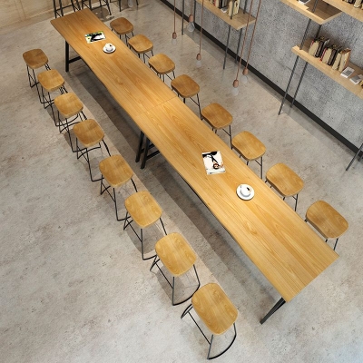 Luxuri&ouml;ses Bartisch-Set aus Massivholz, 1/4/5/9-teilig, Tresentisch mit r&uuml;ckenfreien Hockern