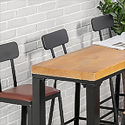 Bartisch im industriellen Stil, rechteckiger Pub-Tisch aus massivem Holz f&uuml;r den Innenbereich