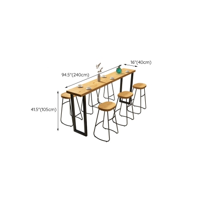 Nat&uuml;rlicher Massivholz-Bartisch mit Kufengestell, Esstisch f&uuml;r K&uuml;che, Wohnzimmer, Kaffeezimmer