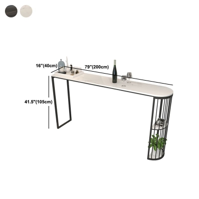 Bar-Esstisch aus Stein, moderner Bartisch mit doppeltem Sockel f&uuml;r das Wohnzimmer auf dem Balkon