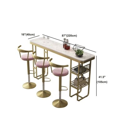 Rechteckiger Marmor-Bartisch, luxuri&ouml;ser Bistrotisch mit Stauraum und doppeltem Sockel
