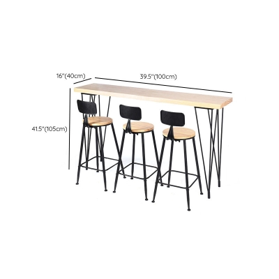 Holztisch im Industriestil, Bistro-Pub-Tisch mit 4 Beinen