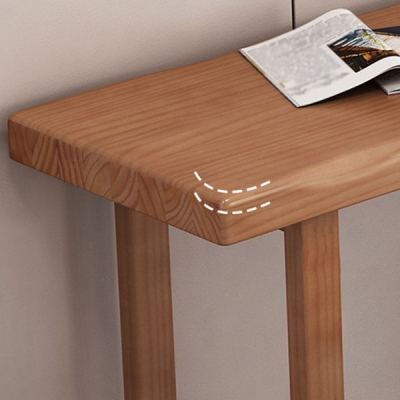 Moderner Bartisch aus massivem Holz, braun, rechteckiger Cocktailtisch in Barh&ouml;he mit Kufengestell