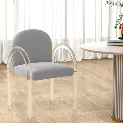 Glamour&ouml;ser Esszimmersessel aus Acryl, gepolsterter Samt-Esszimmersessel