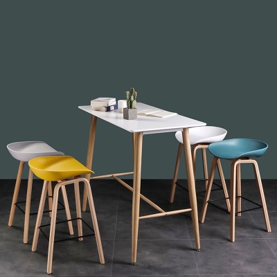 Glamour-Barhocker aus massivem Holz, Thekenh&ouml;he, Kunststoff, Barhocker