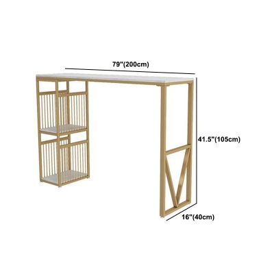 Glam 1/3-teiliges Bartisch-Set, rechteckiger Marmor-Thekentisch mit hohen Hockern