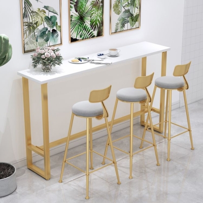 Glam 1/4/7-teiliges Bartisch-Set, rechteckiger Holz-Thekentisch mit hohen Hockern