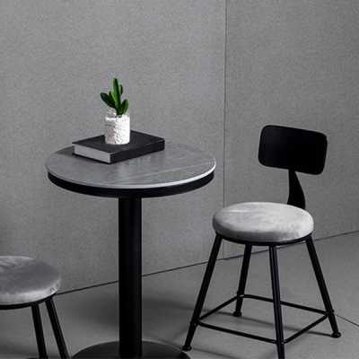 Industrielles rundes Bartisch-Set, 1/2/3-teilig, gesinterter Stein-Bartisch-Set f&uuml;r das Esszimmer