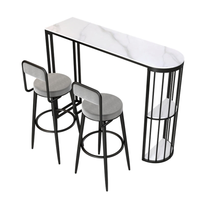Modernes 1/2/3-teiliges Bartisch-Set aus Stein, Tresentisch mit Hockern f&uuml;r das Wohnzimmer