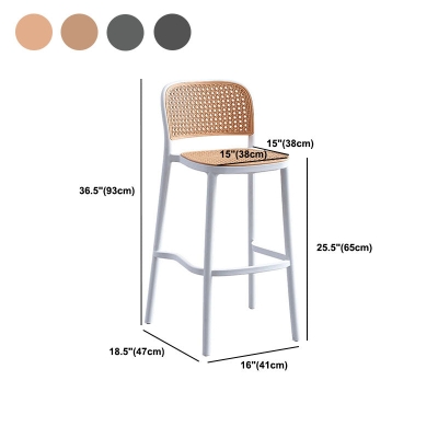 Skandinavischer Thekenhocker aus Kunststoff mit niedriger R&uuml;ckenlehne, Wohnm&ouml;bel aus Kunststoff in mattem Finish