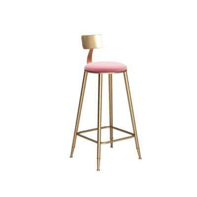 Glam Barhocker ohne R&uuml;ckenlehne, Barhocker aus Eisen mit Kissen f&uuml;r Milchteeladen