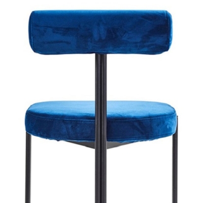 Designer-Beistellstuhl aus Samt mit offener R&uuml;ckenlehne f&uuml;r das Restaurant