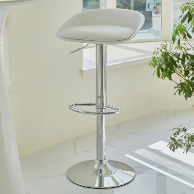H&ouml;henverstellbarer Barhocker aus Kunststoff, moderner PU-Polsterhocker mit Fu&szlig;st&uuml;tze