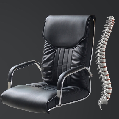 B&uuml;rostuhl aus Kunstleder, moderner, verstellbarer Arbeitsstuhl mit Neigungsmechanismus