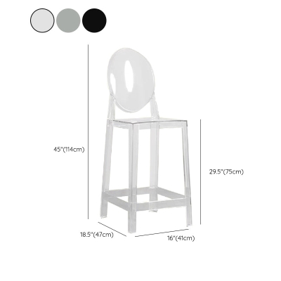 Industrieller Barhocker ohne Armlehnen, Barhocker aus Kunststoff mit 4 Beinen