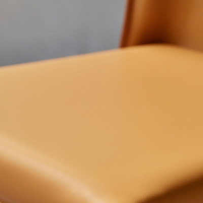 Barhocker aus Leder, moderner Thekenhocker mit niedriger R&uuml;ckenlehne f&uuml;r das Esszimmer