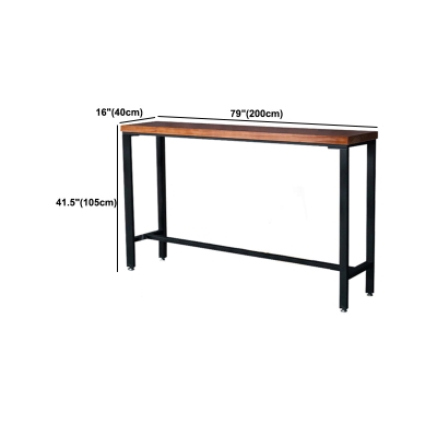 Rechteckiges Massivholz-Bartisch-Set, industrieller 1/5/6-teiliger Thekentisch mit Hockern