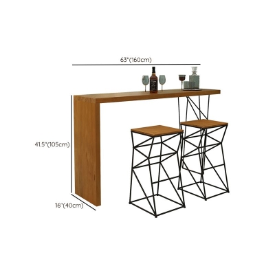 Rechteckiger Bistrotisch mit Holzplatte, moderner Pub-Tisch mit Metallsockel