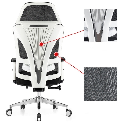Sedia da ufficio con braccioli regolabili Sedia da scrivania in microfibra con schienale alto Traspirante AirGrid ergonomica