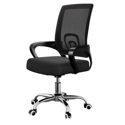 Schreibtischstuhl im modernen Stil, feste Armlehnen, mittlere R&uuml;ckenlehne, ergonomischer B&uuml;rostuhl mit Rollen