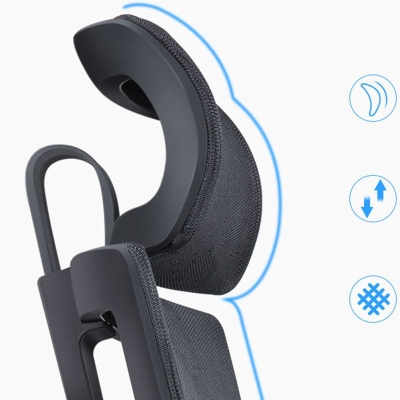Moderner Drehstuhl mit Kippmechanismus, ergonomischer grauer Netz-Schreibtischstuhl