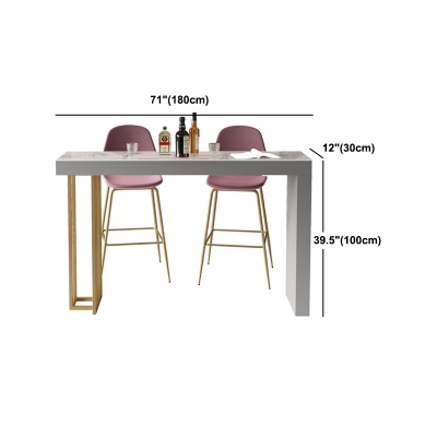 Bartisch im Glam-Stil, rechteckiger Bar-Esstisch aus Stein f&uuml;r das Wohnzimmer