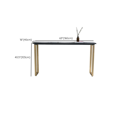 Barthekentisch aus Holz im Glam-Stil, rechteckiger Barthekentisch mit Metallbeinen