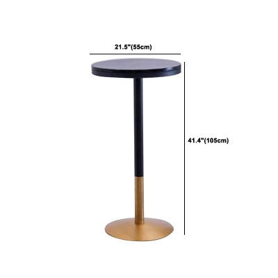 1/3/4-teiliges Bartisch-Set aus Glam-Eisen, rundes Bistro-Set mit schwarzer Kunstmarmorplatte