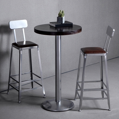 Esszimmerhocker aus Kunstleder, armlose Barhocker mit Metallgestell