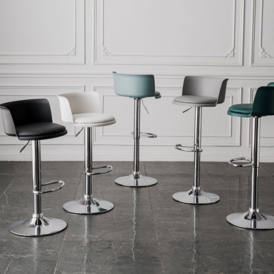 H&ouml;henverstellbarer Barhocker mit Metallgestell, moderner Barhocker mit Fu&szlig;st&uuml;tze