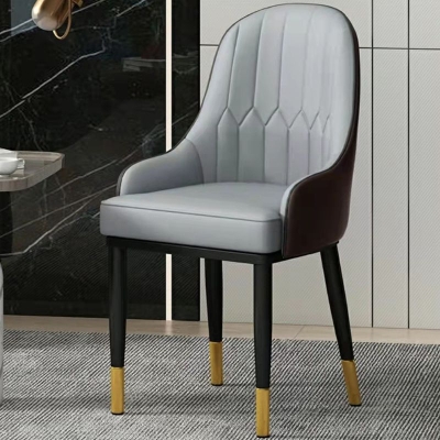 Moderner Sessel, Metall-Esszimmerstuhl mit massiver R&uuml;ckenlehne f&uuml;r die K&uuml;che