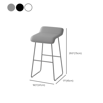 Barhocker im modernen Stil, r&uuml;ckenfrei, aus PU-Leder, mit Metallbeinen
