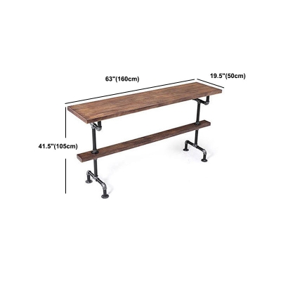1/4-teiliges, luxuri&ouml;ses, rechteckiges Kneipentisch-Set aus Massivholz mit Barhockern