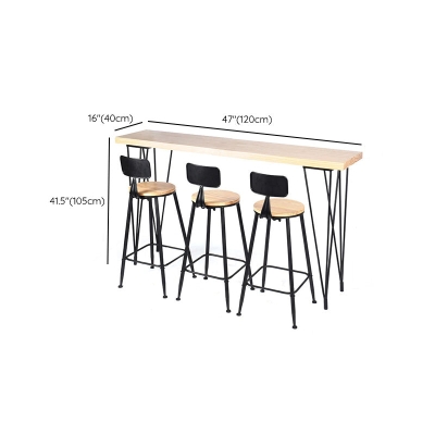 Holztisch im Industriestil, Bistro-Pub-Tisch mit 4 Beinen